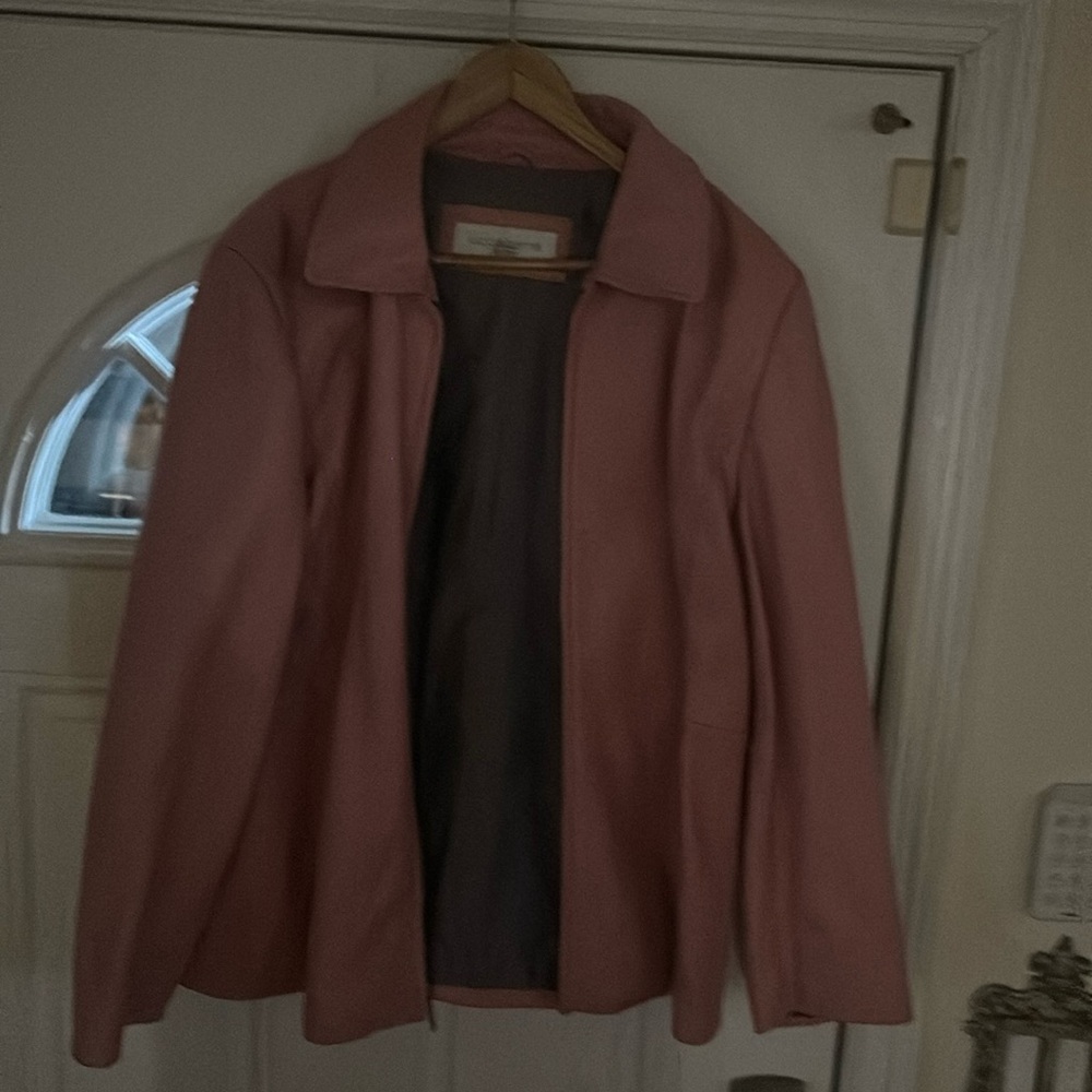 Pink leather jacket